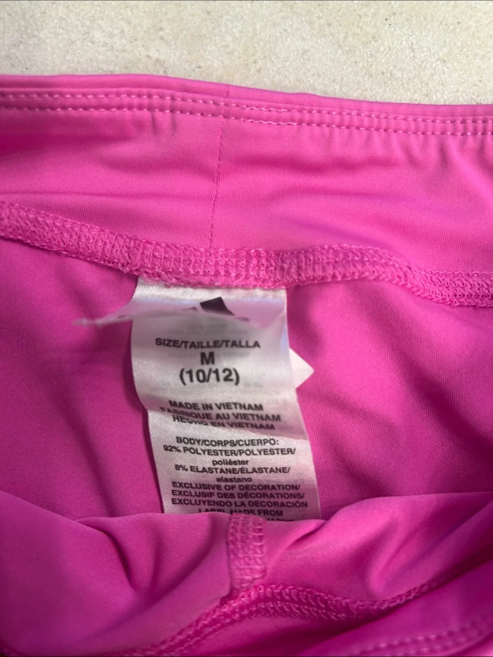 adidas Hot Pink Girls' Athletic Bike Shorts with White Stripes